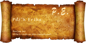 Pék Erika névjegykártya