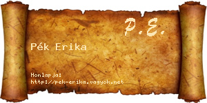 Pék Erika névjegykártya